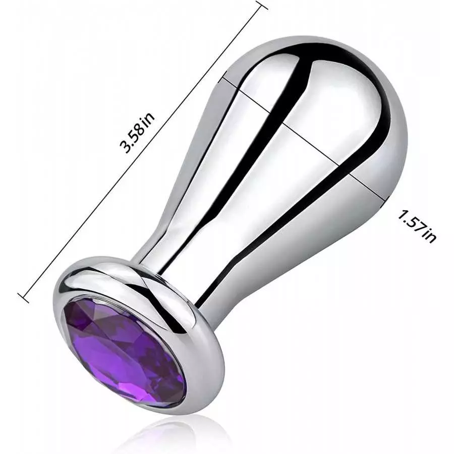 Stainless Steel Big Anal Plug Bulb Shape Jewelry Butt Plug Trainer Set Anal Massager Sex Toy for Men Women (M)