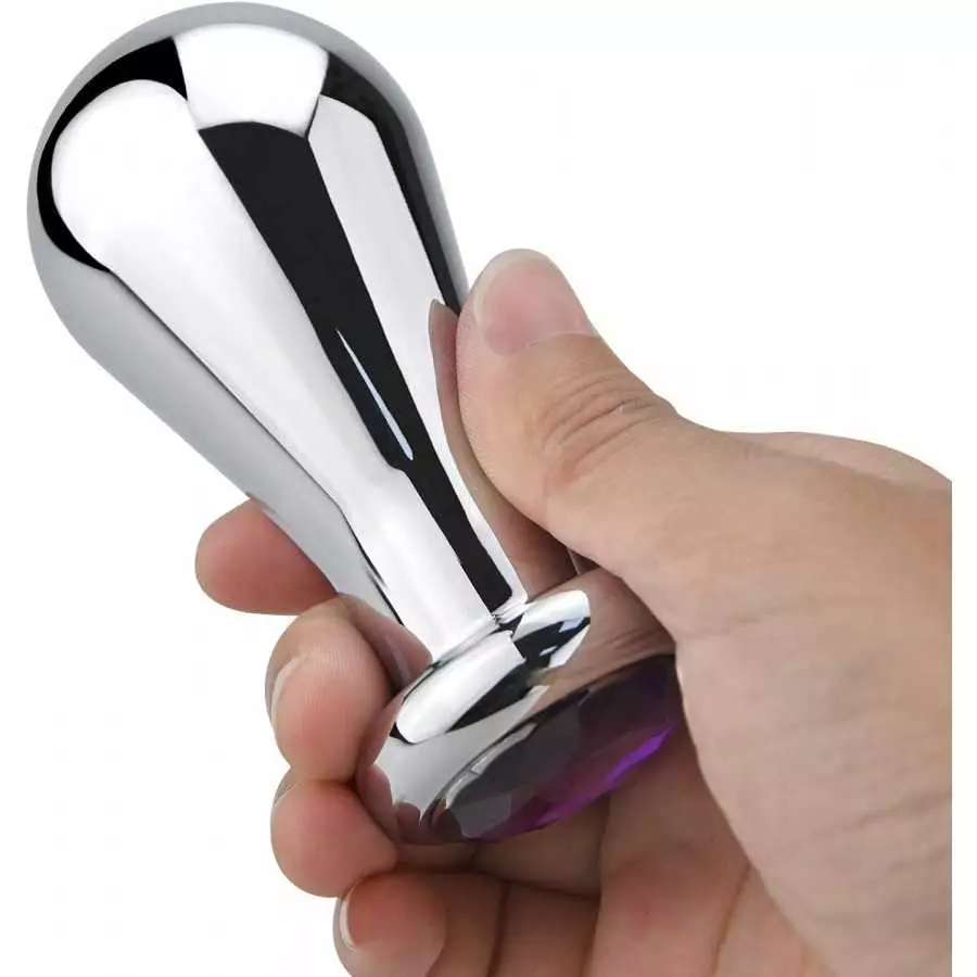 Stainless Steel Big Anal Plug Bulb Shape Jewelry Butt Plug Trainer Set Anal Massager Sex Toy for Men Women (M)