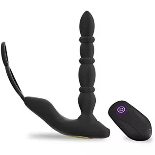 Prostate Massager Anal Vibrator, 10 Vibrating Modes with Heating Function, Cock Ring Anal Plug Anal Sex Toy P Sport Massager for