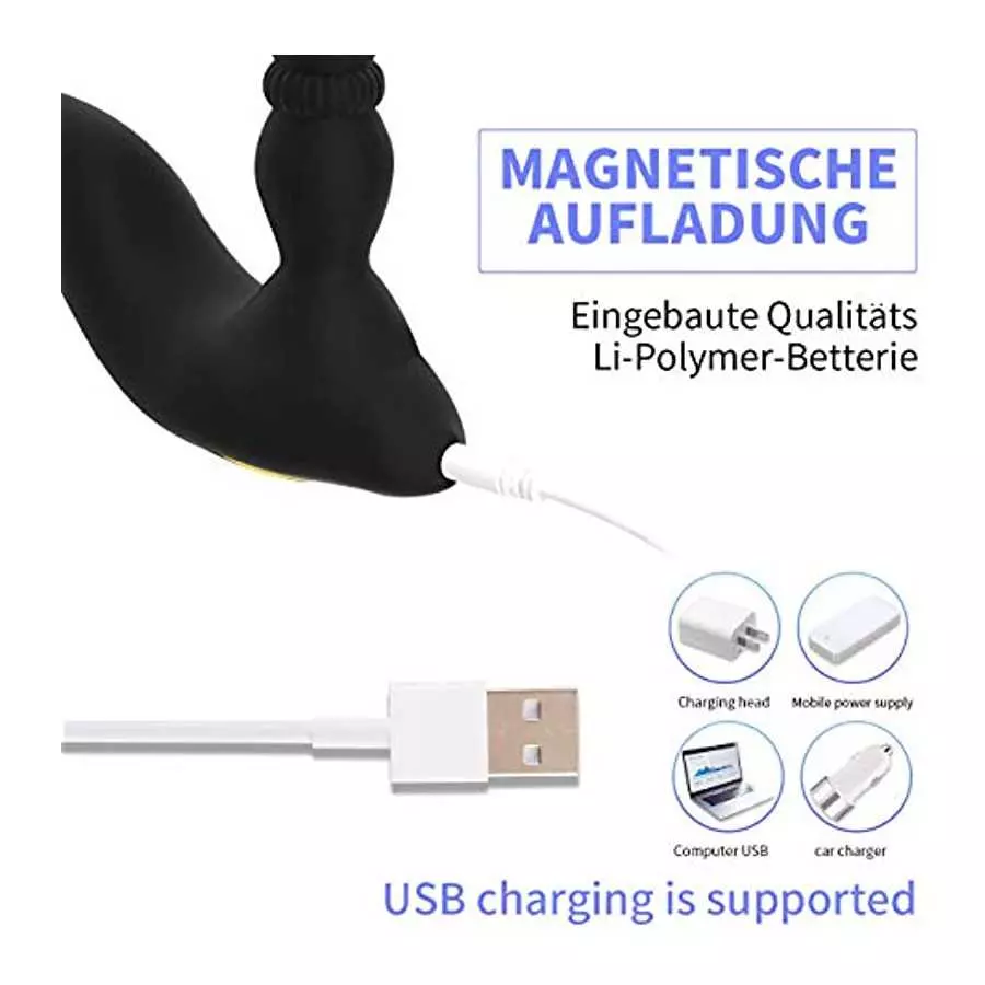 Prostate Massager Anal Vibrator, 10 Vibrating Modes with Heating Function, Cock Ring Anal Plug Anal Sex Toy P Sport Massager for