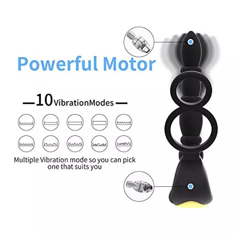 Prostate Massager Anal Vibrator, 10 Vibrating Modes with Heating Function, Cock Ring Anal Plug Anal Sex Toy P Sport Massager for