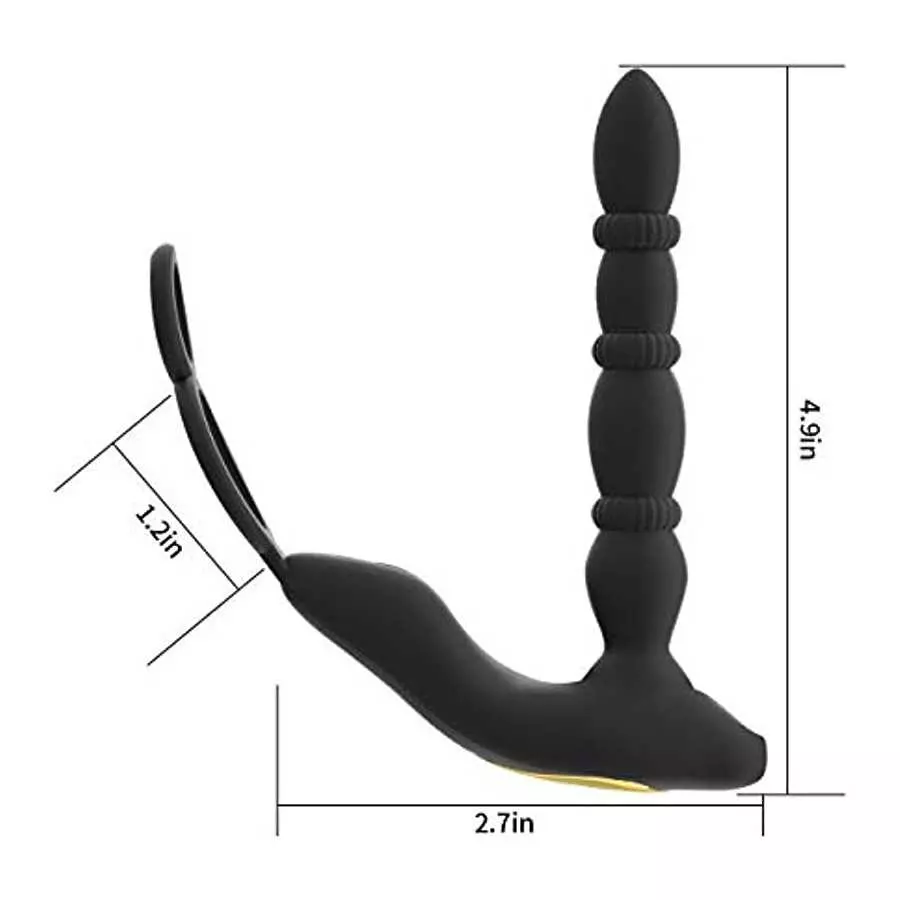 Prostate Massager Anal Vibrator, 10 Vibrating Modes with Heating Function, Cock Ring Anal Plug Anal Sex Toy P Sport Massager for