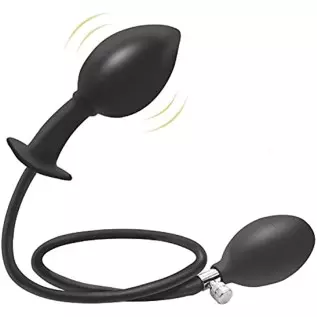 Inflatable Silicone Anal Plug, Hip Expansion Trainer Waterproof SM Anus Sex Toy Rear Door Stimulator, for Beginners and Advanced