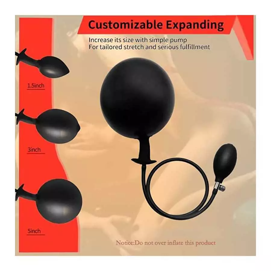 Inflatable Silicone Anal Plug, Hip Expansion Trainer Waterproof SM Anus Sex Toy Rear Door Stimulator, for Beginners and Advanced
