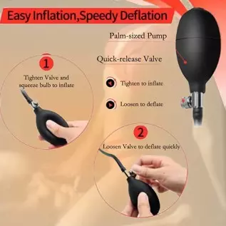 Inflatable Silicone Anal Plug, Hip Expansion Trainer Waterproof SM Anus Sex Toy Rear Door Stimulator, for Beginners and Advanced