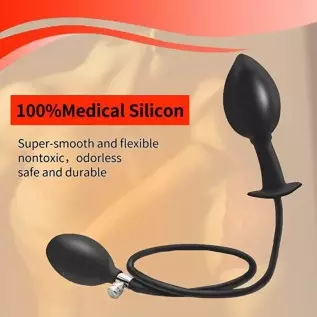 Inflatable Silicone Anal Plug, Hip Expansion Trainer Waterproof SM Anus Sex Toy Rear Door Stimulator, for Beginners and Advanced