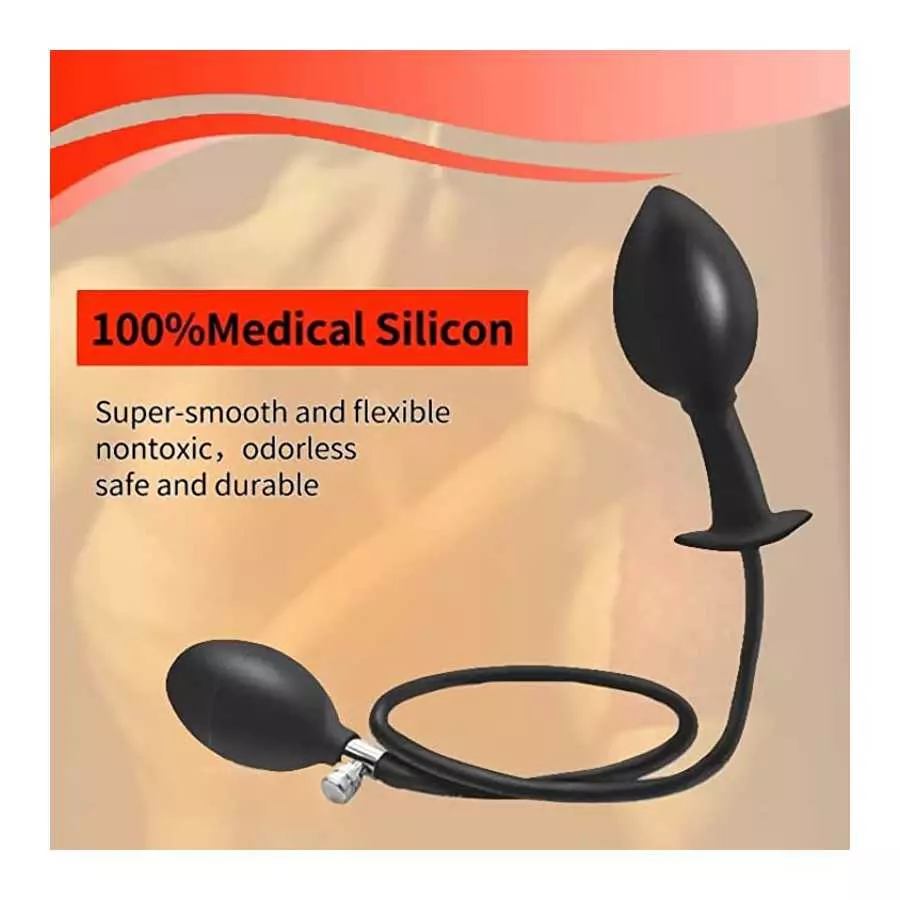 Inflatable Silicone Anal Plug, Hip Expansion Trainer Waterproof SM Anus Sex Toy Rear Door Stimulator, for Beginners and Advanced