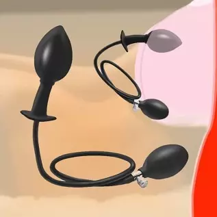 Inflatable Silicone Anal Plug, Hip Expansion Trainer Waterproof SM Anus Sex Toy Rear Door Stimulator, for Beginners and Advanced