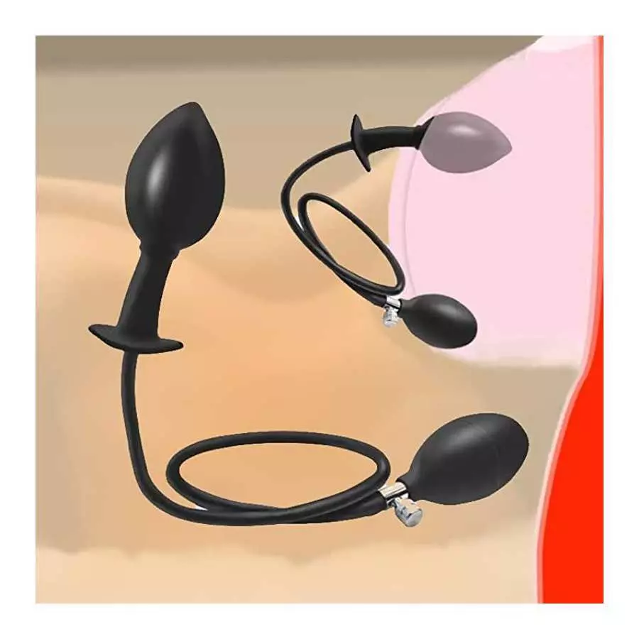 Inflatable Silicone Anal Plug, Hip Expansion Trainer Waterproof SM Anus Sex Toy Rear Door Stimulator, for Beginners and Advanced