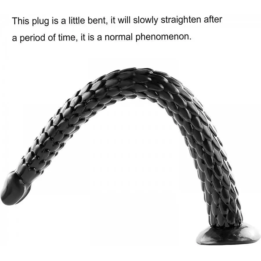 Super Long Anal ES Plug, 22.83" Big Snake Butt Plug G spot Prostate Massage Sex Toys for Men,Women,Black