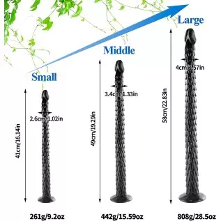 Super Long Anal ES Plug, 22.83" Big Snake Butt Plug G spot Prostate Massage Sex Toys for Men,Women,Black