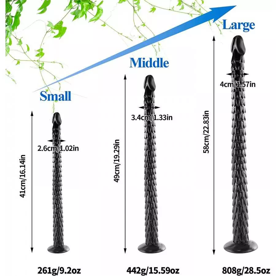 Super Long Anal ES Plug, 22.83" Big Snake Butt Plug G spot Prostate Massage Sex Toys for Men,Women,Black