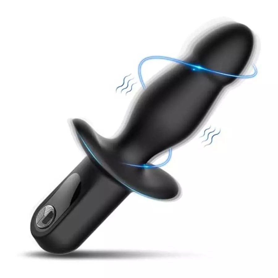 Vibrating Anal Plug with Anal Beads - Butt Plug Sex Toy with Safety Handle for Male Prostate Massager, 10 Powerful Vibration Sof Vibrating Anal Plug with Anal Beads - Butt Plug Sex Toy with Safety Handle for Male Prostate Massager, 10 Powerful Vibration Sof