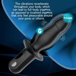 Vibrating Anal Plug with Anal Beads - Butt Plug Sex Toy with Safety Handle for Male Prostate Massager, 10 Powerful Vibration Sof Vibrating Anal Plug with Anal Beads - Butt Plug Sex Toy with Safety Handle for Male Prostate Massager, 10 Powerful Vibration Sof