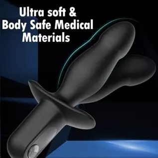Vibrating Anal Plug with Anal Beads - Butt Plug Sex Toy with Safety Handle for Male Prostate Massager, 10 Powerful Vibration Sof Vibrating Anal Plug with Anal Beads - Butt Plug Sex Toy with Safety Handle for Male Prostate Massager, 10 Powerful Vibration Sof
