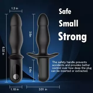 Vibrating Anal Plug with Anal Beads - Butt Plug Sex Toy with Safety Handle for Male Prostate Massager, 10 Powerful Vibration Sof Vibrating Anal Plug with Anal Beads - Butt Plug Sex Toy with Safety Handle for Male Prostate Massager, 10 Powerful Vibration Sof