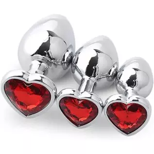 Butt Plug Vibrating Trainer Kit 4pcs Silicone Expanding Anal Plug Vibrator for Men Women Couples Heart Jeweled Adult Anales Sex 