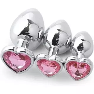 Butt Plug Vibrating Trainer Kit 4pcs Silicone Expanding Anal Plug Vibrator for Men Women Couples Heart Jeweled Adult Anales Sex 