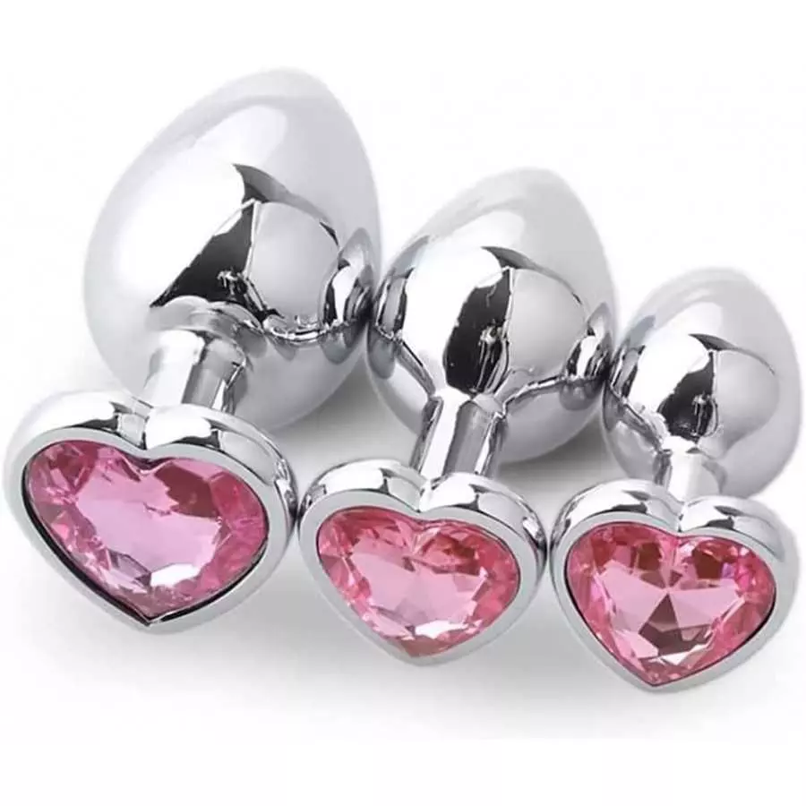 Butt Plug Vibrating Trainer Kit 4pcs Silicone Expanding Anal Plug Vibrator for Men Women Couples Heart Jeweled Adult Anales Sex 