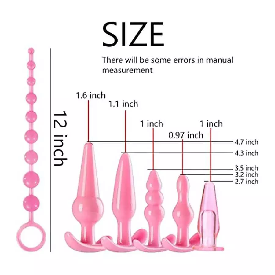 Plastic Anal Plug Trainer Kit for Comfortable Long-Term Wear Anal Trainer Set to Advanced Player Adult Anal Training Toy Sex Toy