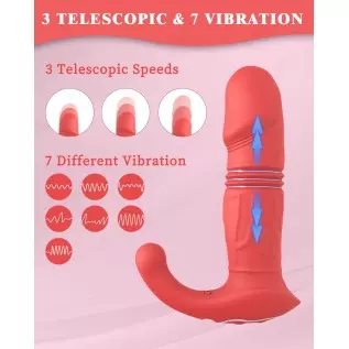 Anal Vibrator, Onismo Vibrating Prostate Massager with 7 Vibration Modes and 3 Thrusting Speed Remote Controlled Anal Sex Toys f