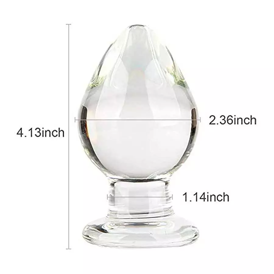 Romi Extra Large Glass Butt Plug 2.3 X 4.13 Inch,g-spot Crystal Anal Plug Bum Plug Titanmen Master Tool Pleasure Bomb Plug Heavy