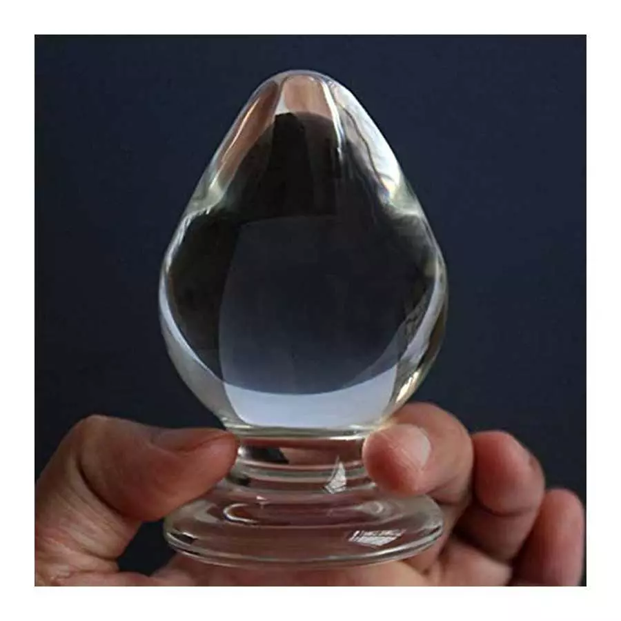 Romi Extra Large Glass Butt Plug 2.3 X 4.13 Inch,g-spot Crystal Anal Plug Bum Plug Titanmen Master Tool Pleasure Bomb Plug Heavy