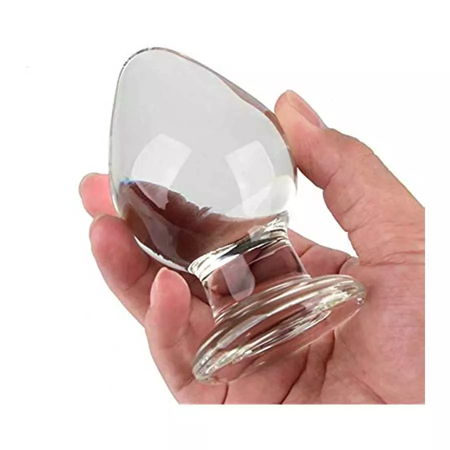 Romi Extra Large Glass Butt Plug 2.3 X 4.13 Inch,g-spot Crystal Anal Plug Bum Plug Titanmen Master Tool Pleasure Bomb Plug Heavy