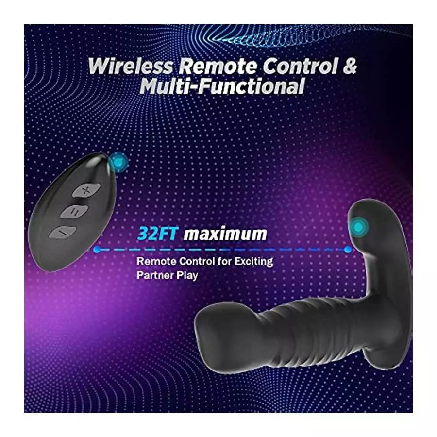 Thrusting Prostate Massager Anal Sex Toy Vibrator, Male Adult Anal Sex Toys for Men, MHYNNR Remote Control Vibrating Anal Dildo 