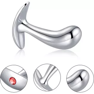 Butt Plug Trainer Kit with Flared Base Metal Anal Plugs Prostate Massage Temperature Stimulation Adult Sex Toys for Men Women