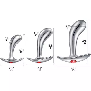 Butt Plug Trainer Kit with Flared Base Metal Anal Plugs Prostate Massage Temperature Stimulation Adult Sex Toys for Men Women