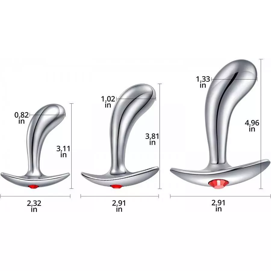 Butt Plug Trainer Kit with Flared Base Metal Anal Plugs Prostate Massage Temperature Stimulation Adult Sex Toys for Men Women