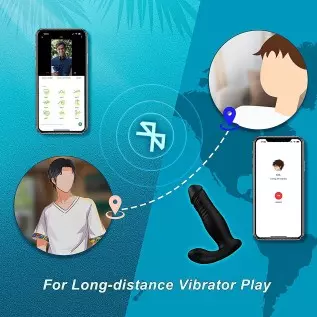 Thrusting Anal Vibrator Sex Toys Prostate Massager, APP & Remote Control Anal Plug with 6 Thrusting & 6 Vibrating, Vibrating But