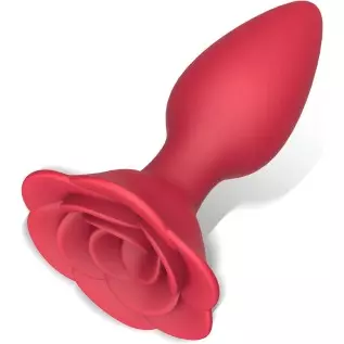 Rose Anal Plug Silicone Butt Plug for Anal Play, Anal Sex Toy Waterproof Adult Toy for Women Pleasure Red