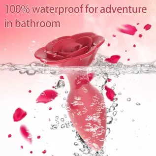 Rose Anal Plug Silicone Butt Plug for Anal Play, Anal Sex Toy Waterproof Adult Toy for Women Pleasure Red