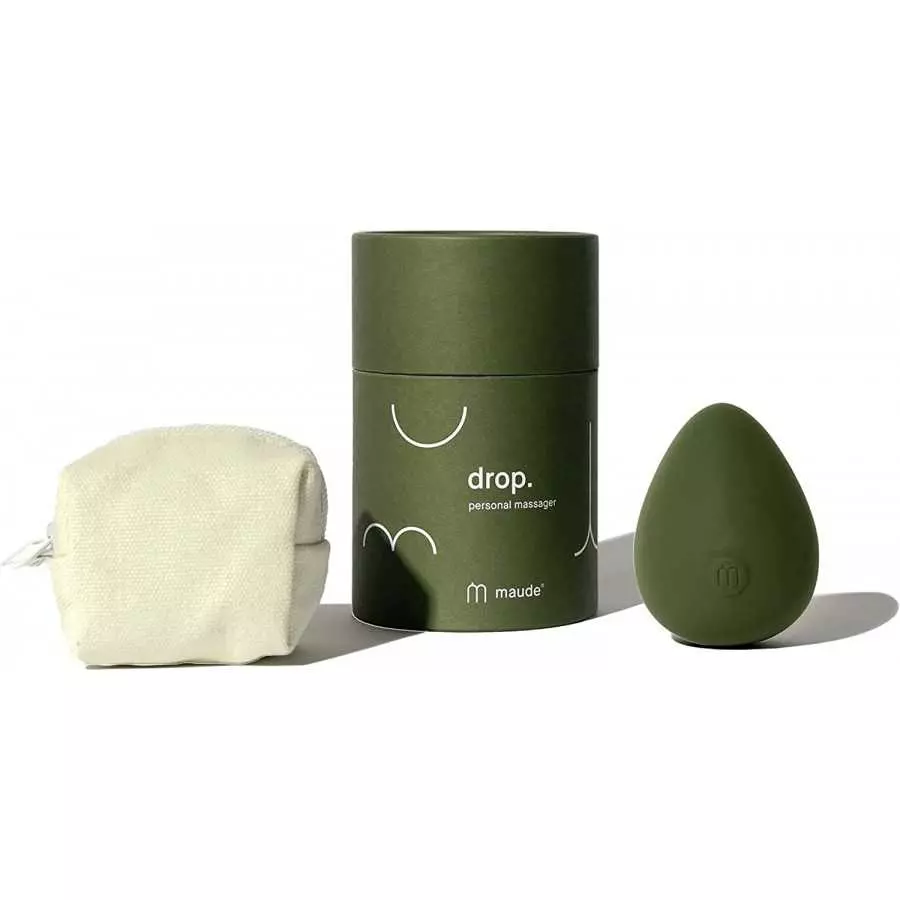 Maude Drop in Grey - 3 Speed USB Powered Mini Massager - 100% Platinum Grade Silicone Personal Massager - Easy-to-Use Water Resi