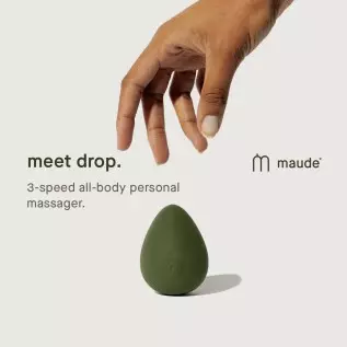 Maude Drop in Grey - 3 Speed USB Powered Mini Massager - 100% Platinum Grade Silicone Personal Massager - Easy-to-Use Water Resi