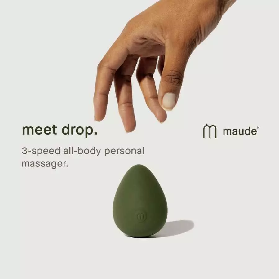 Maude Drop in Grey - 3 Speed USB Powered Mini Massager - 100% Platinum Grade Silicone Personal Massager - Easy-to-Use Water Resi