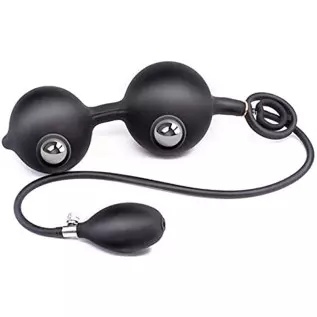 Inflatable Butt Plug Inflatable Anal Plug Built-in Two Vibrating Steel BallsInflatable Butt Anal Pump,Silicone Expandable Anal S