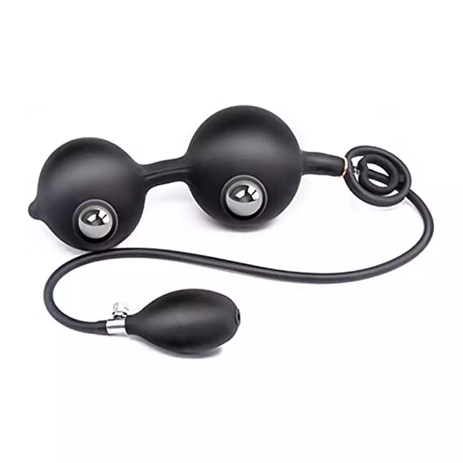 Inflatable Butt Plug Inflatable Anal Plug Built-in Two Vibrating Steel BallsInflatable Butt Anal Pump,Silicone Expandable Anal S