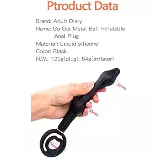 Inflatable Butt Plug Inflatable Anal Plug Built-in Two Vibrating Steel BallsInflatable Butt Anal Pump,Silicone Expandable Anal S
