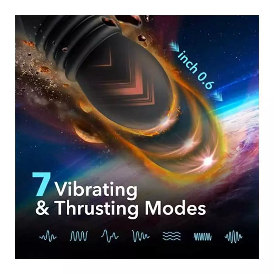 Ultrafast Thrusting Anal Plug Vibrator - Vibrating Butt Plug with App & Remote Control, Adult Male Sex Toys & Games for Womens M