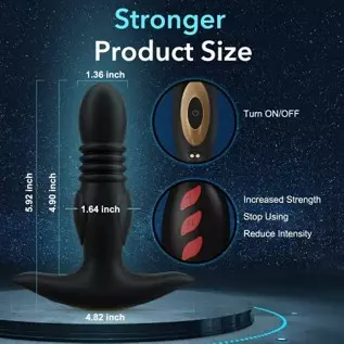 Ultrafast Thrusting Anal Plug Vibrator - Vibrating Butt Plug with App & Remote Control, Adult Male Sex Toys & Games for Womens M Ultrafast Thrusting Anal Plug Vibrator - Vibrating Butt Plug with App & Remote Control, Adult Male Sex Toys & Games for Womens M