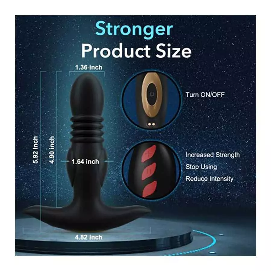 Ultrafast Thrusting Anal Plug Vibrator - Vibrating Butt Plug with App & Remote Control, Adult Male Sex Toys & Games for Womens M