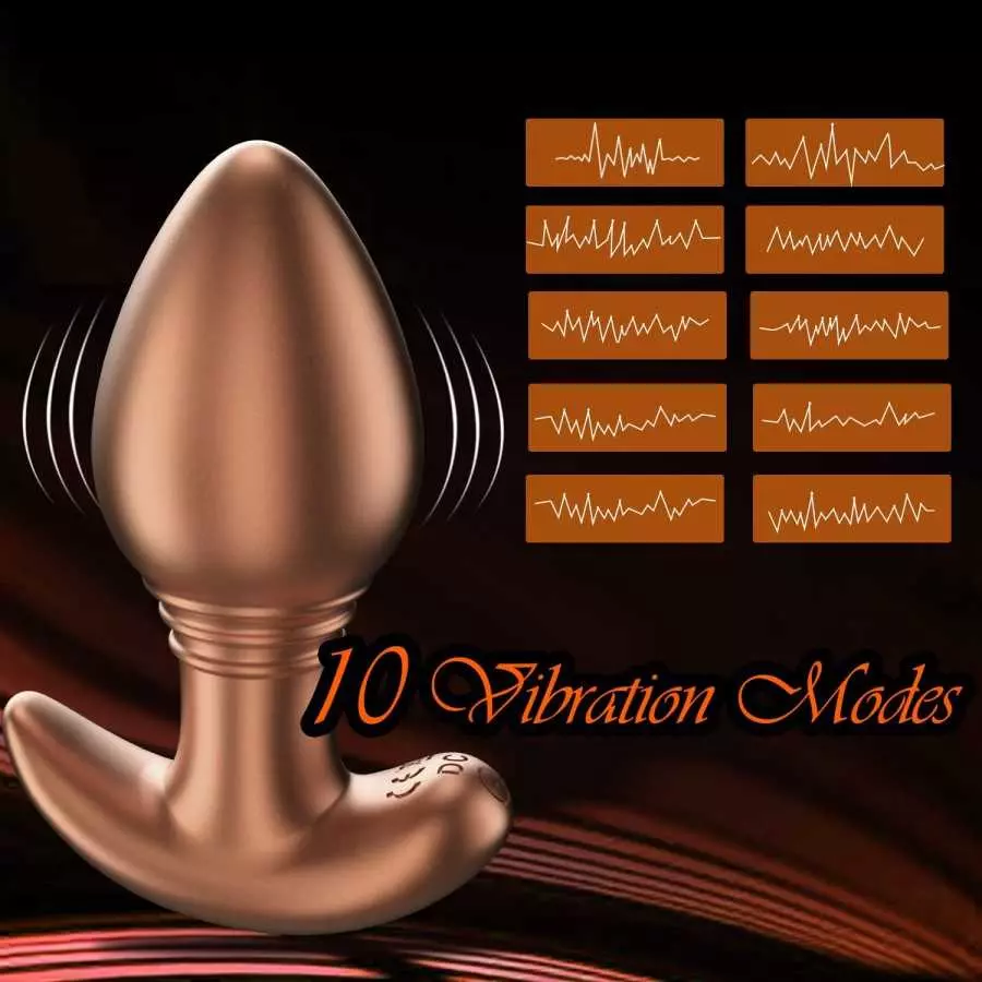 Vibrating Butt Plug, Silicone Anal Vibrator Prostate Massager with Remote Control, Anal Plug with 10 Vibration Modes for Anal St