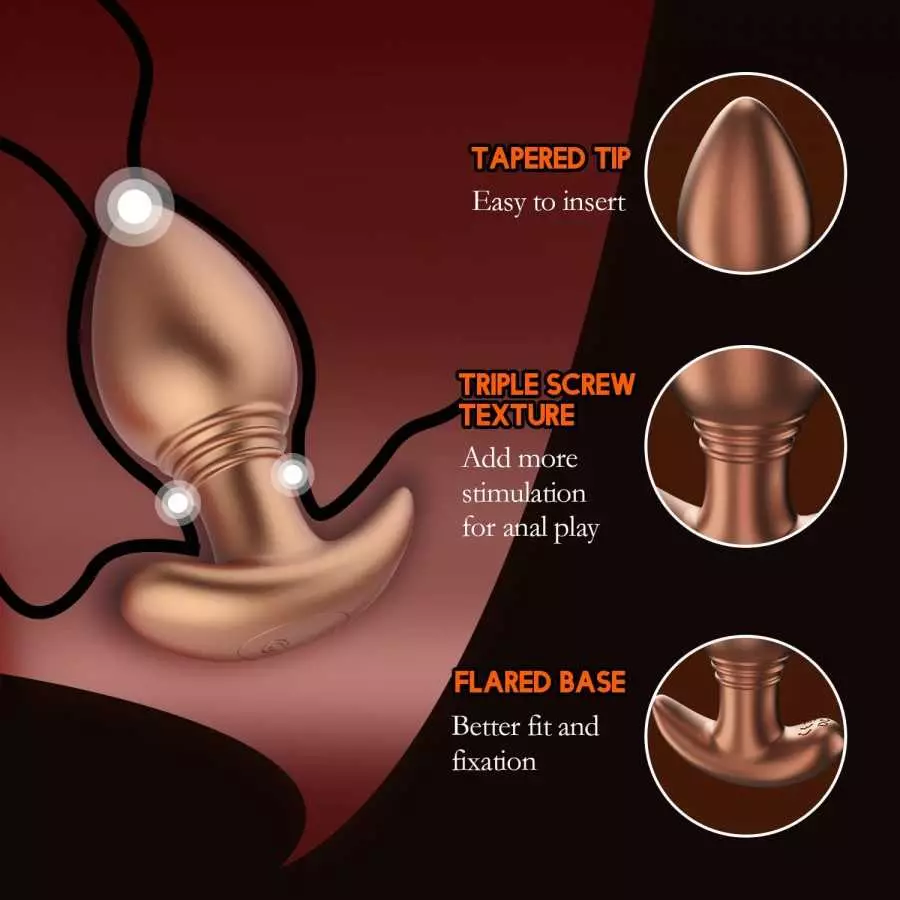 Vibrating Butt Plug, Silicone Anal Vibrator Prostate Massager with Remote Control, Anal Plug with 10 Vibration Modes for Anal St