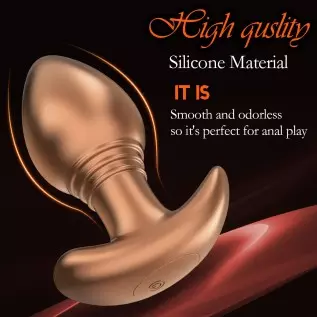 Vibrating Butt Plug, Silicone Anal Vibrator Prostate Massager with Remote Control, Anal Plug with 10 Vibration Modes for Anal St