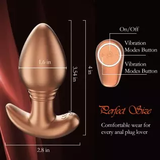 Vibrating Butt Plug, Silicone Anal Vibrator Prostate Massager with Remote Control, Anal Plug with 10 Vibration Modes for Anal St