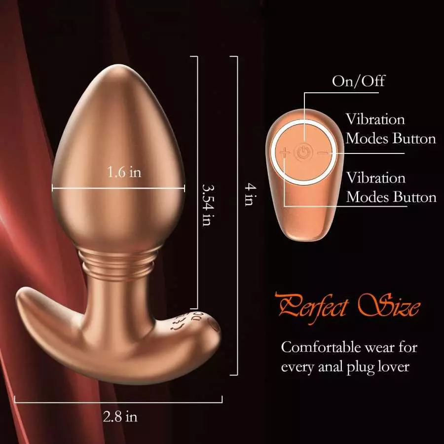 Vibrating Butt Plug, Silicone Anal Vibrator Prostate Massager with Remote Control, Anal Plug with 10 Vibration Modes for Anal St