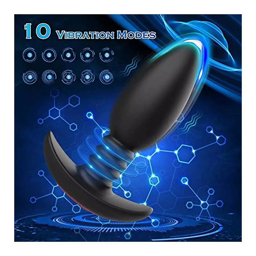Prostate Massager Anal Vibrator, Anal Plug Vibrating with 10 Vibration Modes, Remote Control Anal Dildo Butt Plug, P Spot Massag
